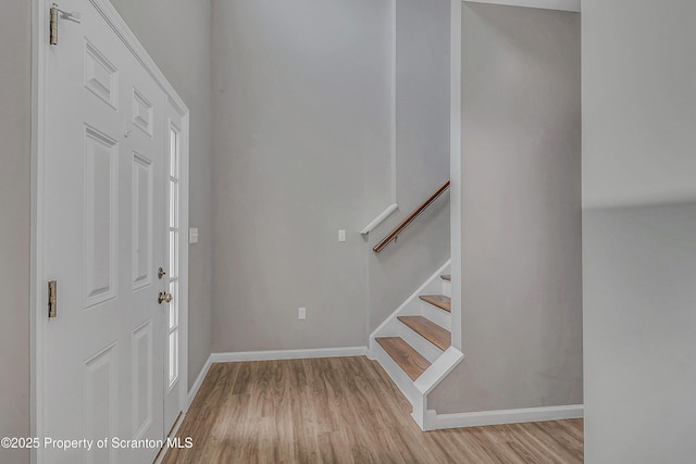 98 Electric St Unit L 1, Clarks Summit, PA 18411 - foyer with light wood-style flooring and stairs
