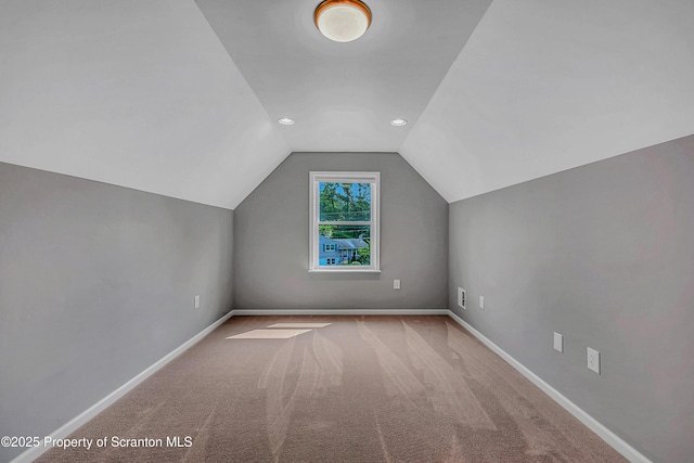 98 Electric St Unit L 1, Clarks Summit, PA 18411 - additional living space with lofted ceiling, carpet flooring, and recessed lighting