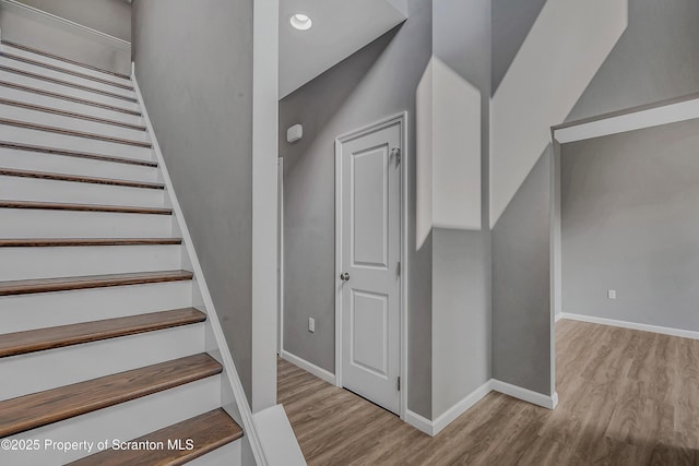 98 Electric St Unit L 1, Clarks Summit, PA 18411 - stairway with wood finished floors and recessed lighting