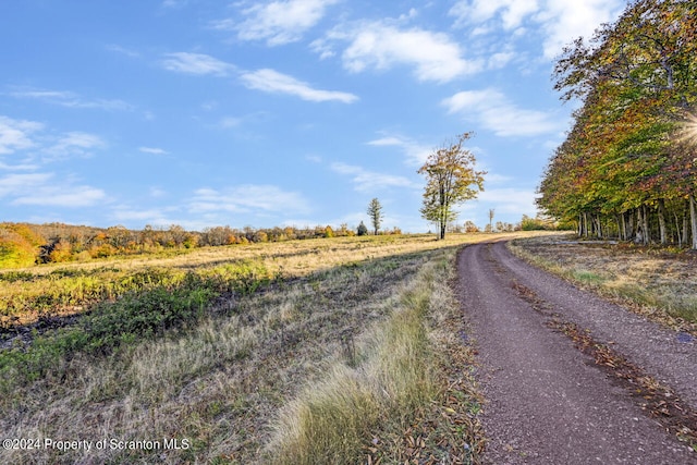 view of street with a rural view