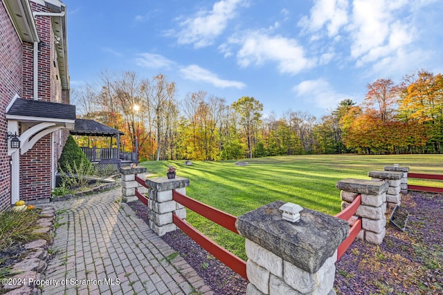 view of yard with a gazebo