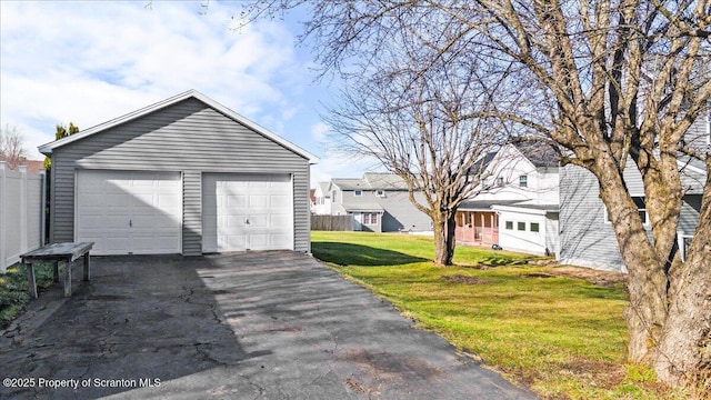 view of detached garage