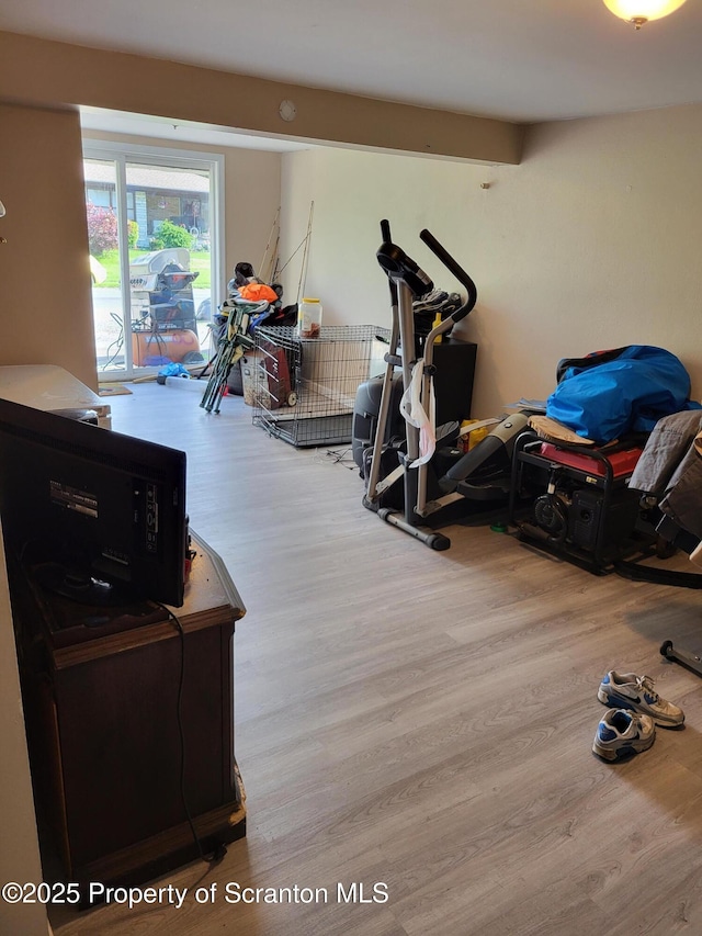 134 Taroli St, Old Forge, PA 18518 - exercise area with wood finished floors