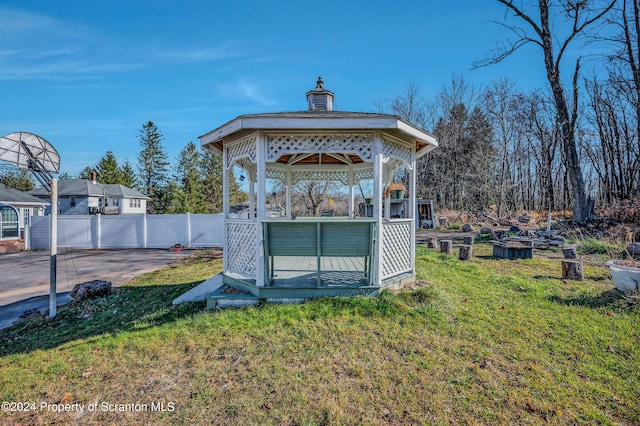 view of yard featuring a gazebo