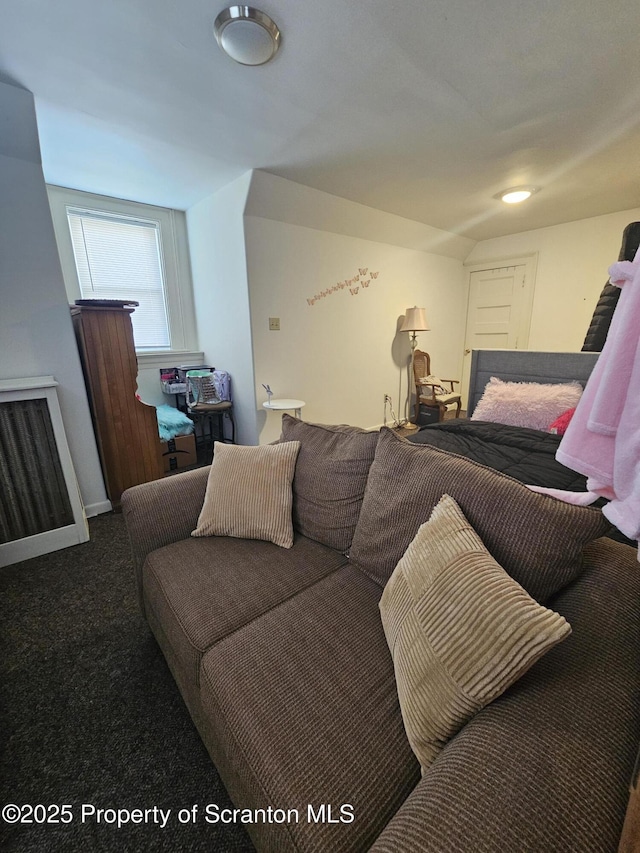 view of carpeted living area