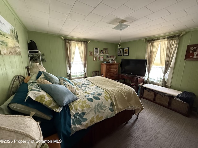 298 Crosstown Hwy, Union Dale, PA 18470 - bedroom featuring carpet flooring and wood walls