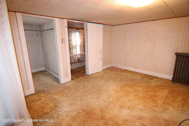 basement with light carpet