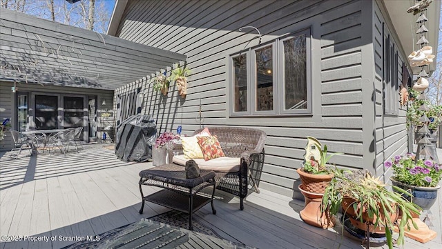 141 Cove Point Cir, Lakeville, PA 18438 - wooden terrace with a pergola