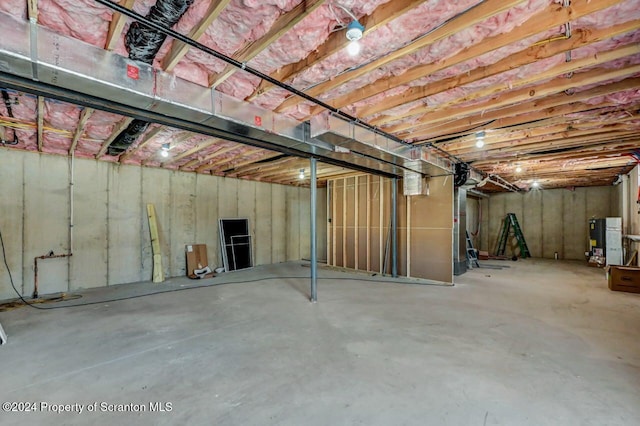 view of unfinished basement