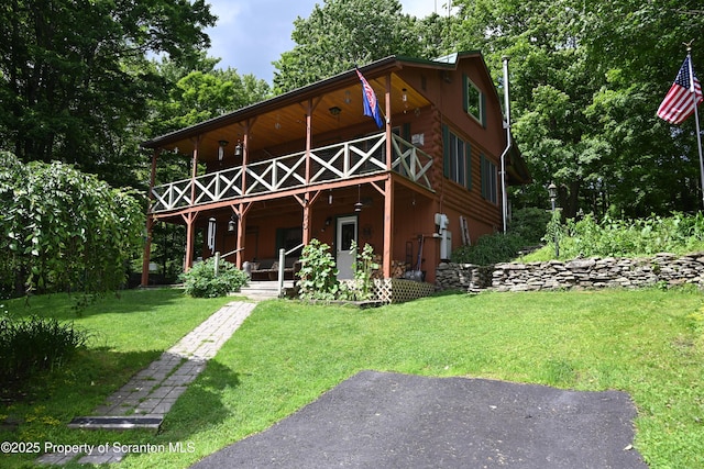 219 Sutton Rd, New Milford, PA 18834 - view of front of property featuring a front yard and a deck