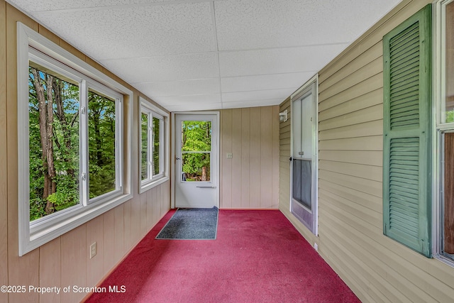 13 Hillside St Unit L 25, Nicholson, PA 18446 - unfurnished sunroom featuring carpet flooring and wooden walls