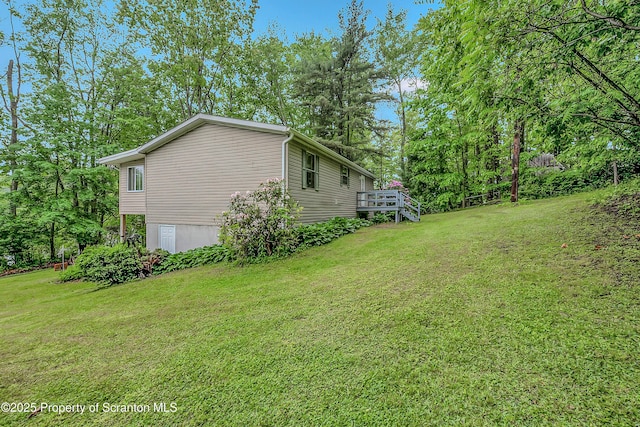 13 Hillside St Unit L 25, Nicholson, PA 18446 - view of green lawn featuring a wooden deck