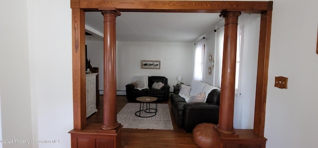 living room featuring hardwood / wood-style flooring