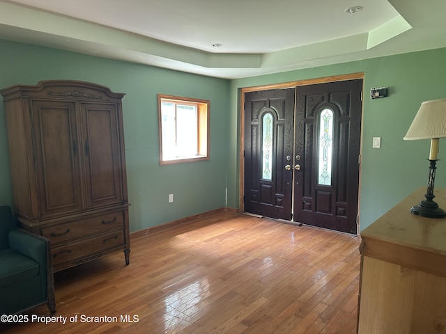 439 Old Union Rd, Equinunk, PA 18417 - foyer featuring a raised ceiling and light wood finished floors