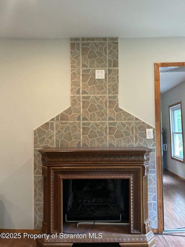 439 Old Union Rd, Equinunk, PA 18417 - detailed view of a fireplace and wood finished floors