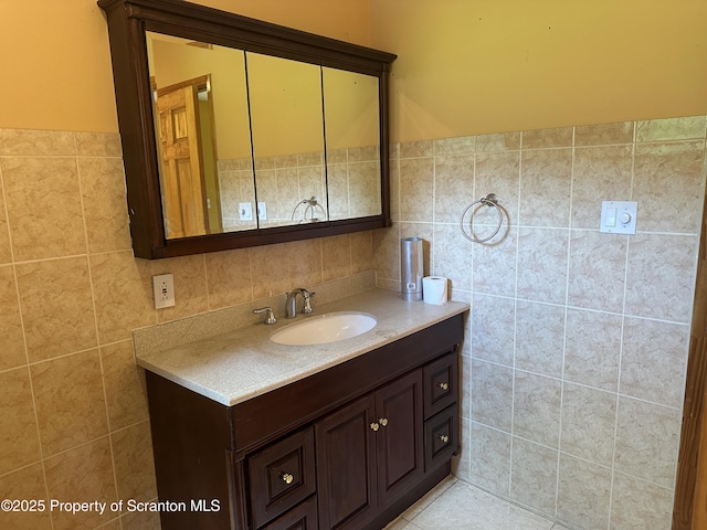 439 Old Union Rd, Equinunk, PA 18417 - bathroom with tile walls and vanity