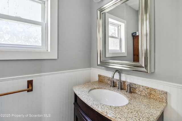 675 Apple Tree Rd, Harding, PA 18643 - bathroom with wainscoting and vanity