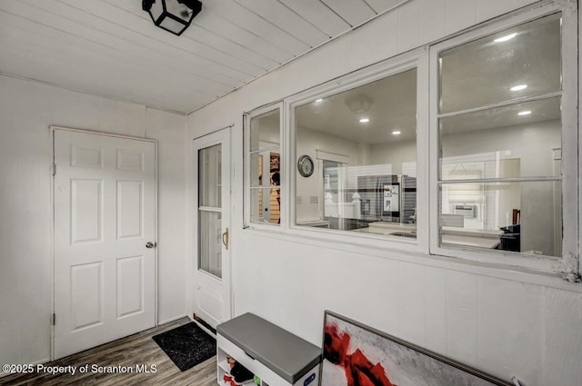 interior space with wood finished floors