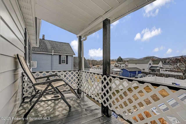 balcony with a residential view