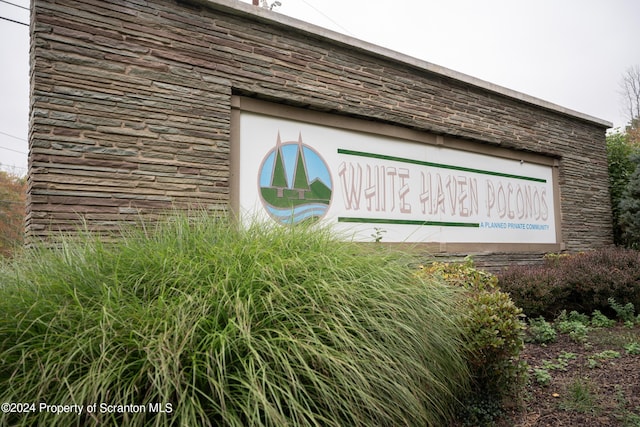 view of community sign