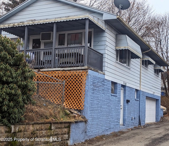 view of home's exterior featuring a garage