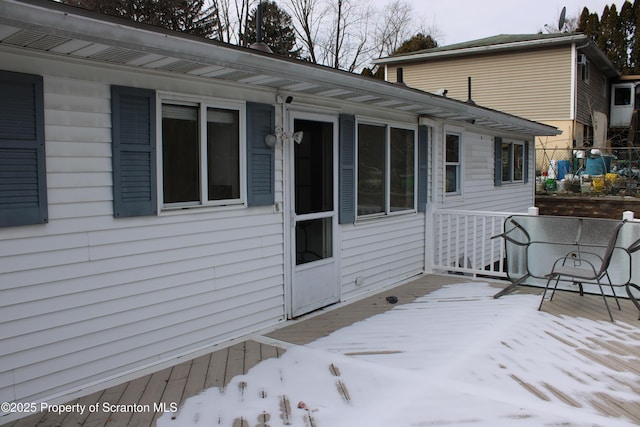 exterior space with a wooden deck