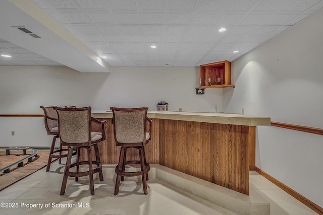 33 Hedge Row Run, Clarks Summit, PA 18411 - indoor wet bar with recessed lighting and light tile patterned floors
