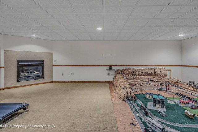 33 Hedge Row Run, Clarks Summit, PA 18411 - unfurnished bedroom featuring carpet floors, a tile fireplace, and recessed lighting