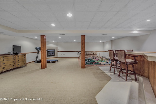 33 Hedge Row Run, Clarks Summit, PA 18411 - rec room featuring a bar and recessed lighting