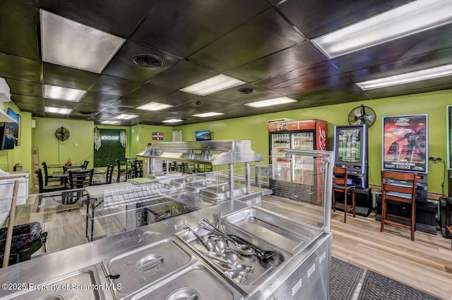 401-405 S Main Ave, Scranton, PA 18504 - interior space with a paneled ceiling, visible vents, and wood finished floors