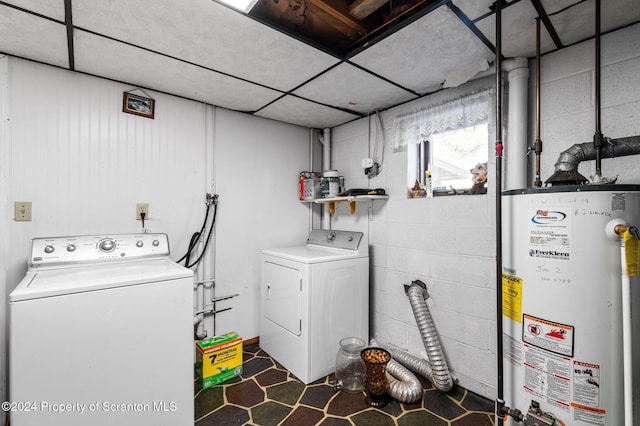 washroom featuring gas water heater