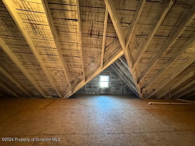 view of unfinished attic