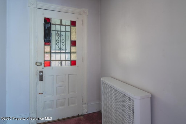 interior space with radiator heating unit