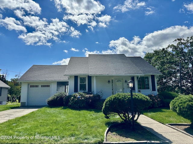 1402 Cherry St, Scranton, PA 18505 - view of front of house with a garage, a front lawn, driveway, and covered porch