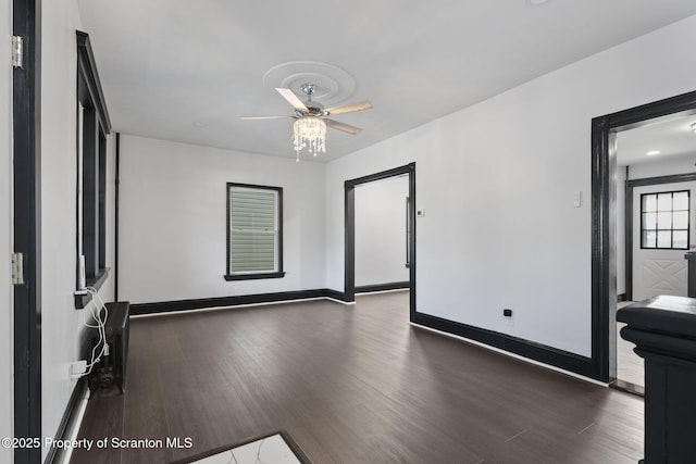 1210 N N Main Ave, Scranton, PA 18508 - spare room featuring dark wood-style floors and a ceiling fan