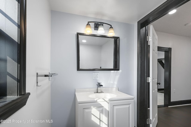 1210 N N Main Ave, Scranton, PA 18508 - bathroom featuring vanity and wood finished floors