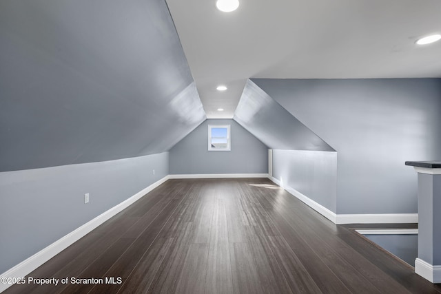 1210 N N Main Ave, Scranton, PA 18508 - additional living space with wood finished floors, vaulted ceiling, and recessed lighting