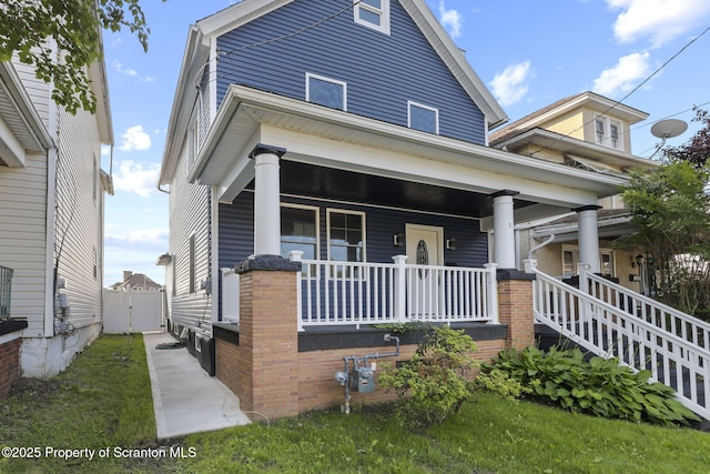 1210 N N Main Ave, Scranton, PA 18508 - view of front of property with covered porch and a gate