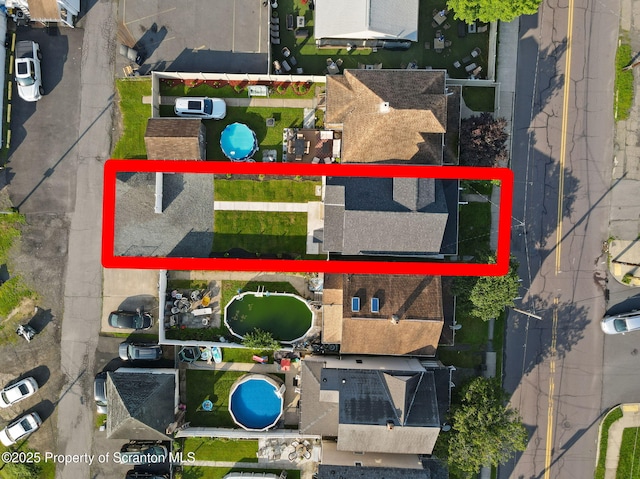 1210 N N Main Ave, Scranton, PA 18508 - aerial overview of property's location with a pool and property parcel outlined