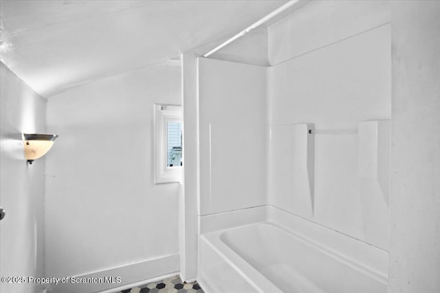 1017 W Market St, Scranton, PA 18508 - full bath with bathing tub / shower combination and lofted ceiling