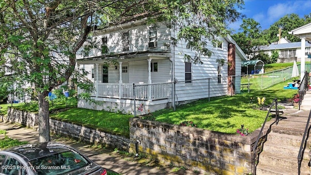 1017 W Market St, Scranton, PA 18508 - view of home's exterior with covered porch