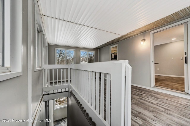 interior space with hardwood / wood-style floors