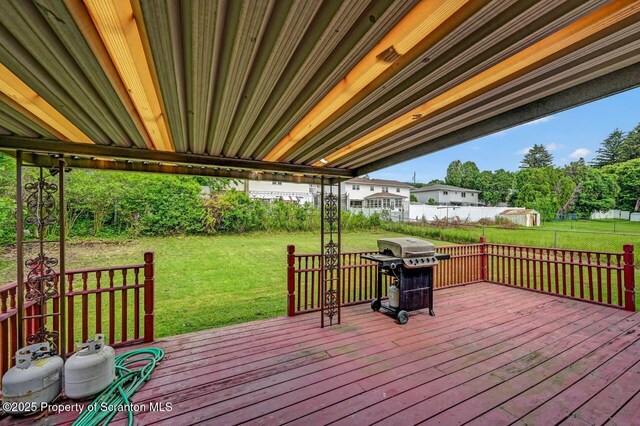 226 Linda Ln, Scranton, PA 18504 - deck with area for grilling and a fenced backyard