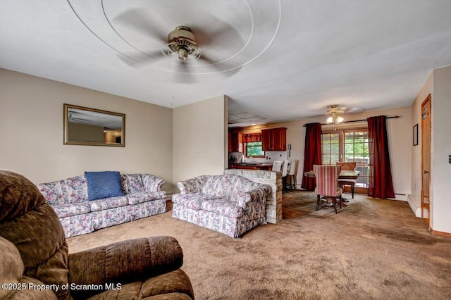 226 Linda Ln, Scranton, PA 18504 - living room with ceiling fan and carpet flooring