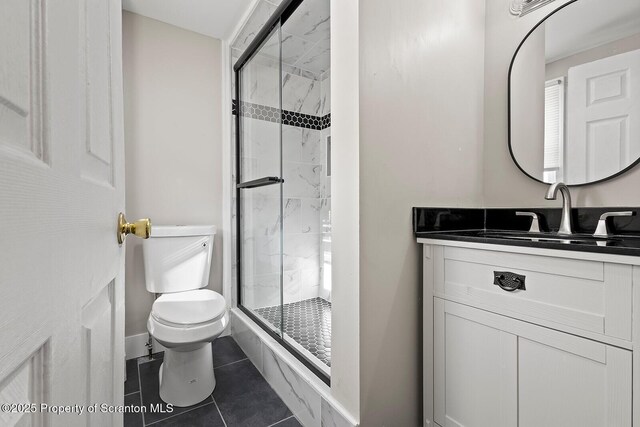 1324 Dartmouth St, Scranton, PA 18504 - full bath with vanity, a stall shower, and tile patterned flooring