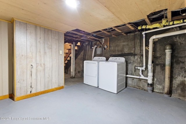 1324 Dartmouth St, Scranton, PA 18504 - unfinished basement with independent washer and dryer and stairway