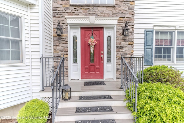 99 Elizabeth Ave, Hallstead, PA 18822 - view of exterior entry with stone siding
