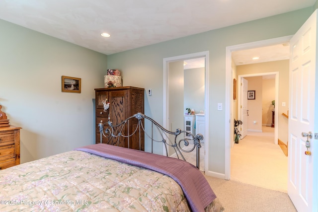 99 Elizabeth Ave, Hallstead, PA 18822 - bedroom with light colored carpet, recessed lighting, and baseboards