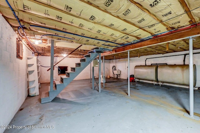 basement with sink