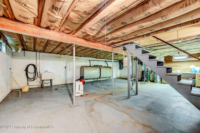 basement featuring sink